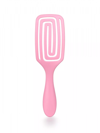 Solomeya Wet Detangler Mini Brush Rectangular Strawberry / Расческа для сухих и влажных волос Прямоугольная мини с ароматом Клубники, 1 шт